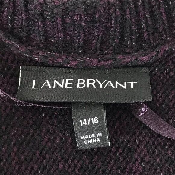 Lane Bryant Cocoon Cardigan Sweater Women's Plus Size 14/16 Purple Stretch Knit - Picture 5 of 8